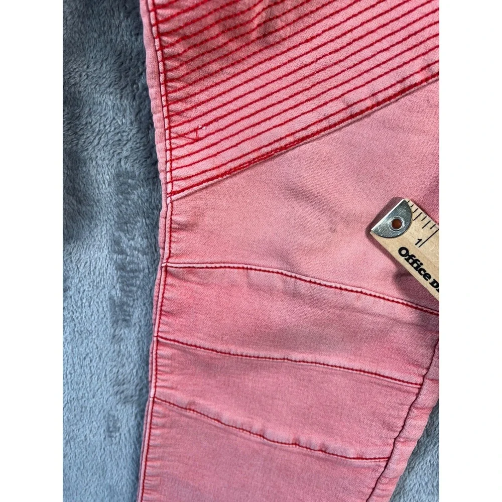 Versace V19-69 Biker Jeans Mens 30x27 Pink Stretch Faded Distressed - Picture 6 of 14